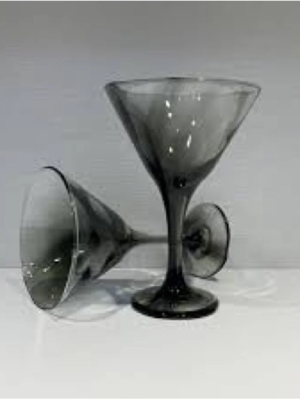 Pier 1 Smoke Gray Martini Glasses